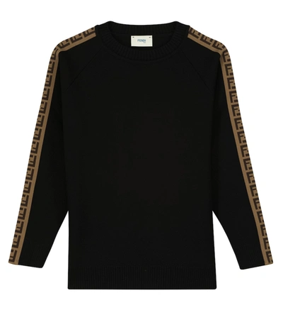 Shop Fendi Ff Wool Sweater In 黑色