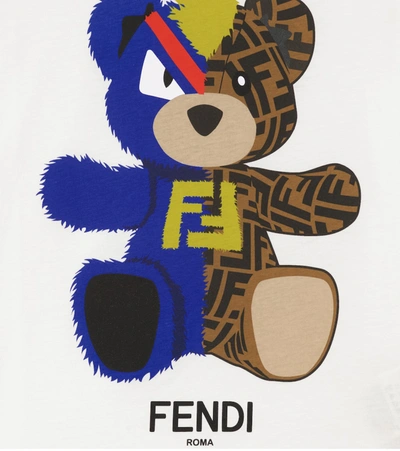 Shop Fendi Printed Cotton Jersey T-shirt In 白色
