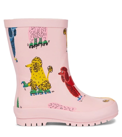 Shop Stella Mccartney Doodle Poodles Printed Rainboots In 粉红色
