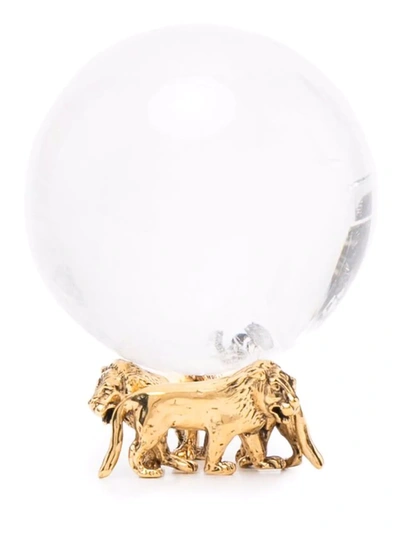 Shop Goossens Medium Lion Ball Decorative Object In Gold