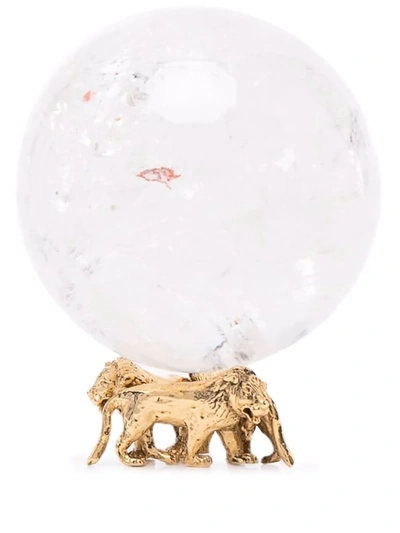 Shop Goossens Large Lion Ball Decorative Object In Gold