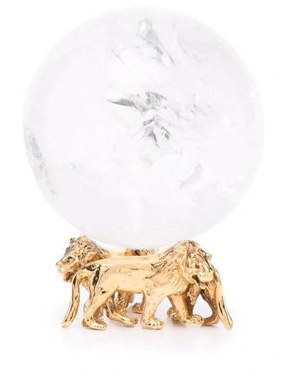Shop Goossens Small Lion Ball Decorative Object In Gold