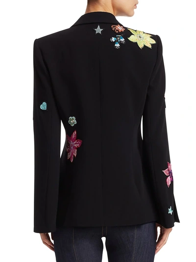Shop Cinq À Sept Women's Rumi Botanical Embroidered Blazer In Black Multi