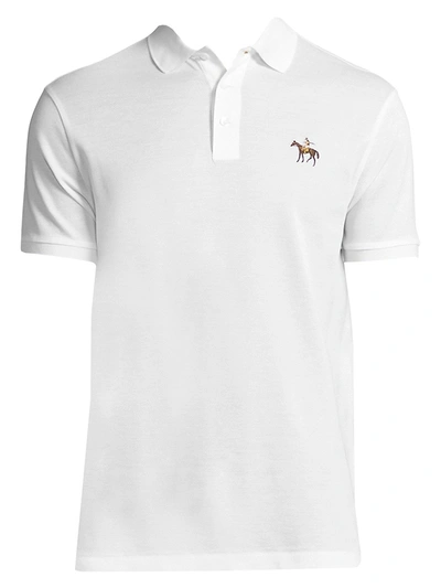 Shop Ralph Lauren Men's Cotton Pique Standing Horse Polo In White