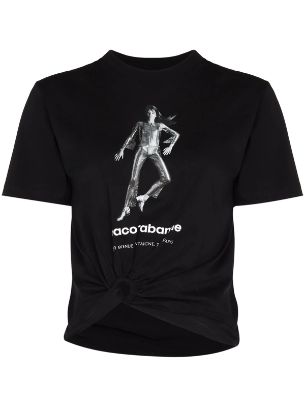 Paco Rabanne logo print T-shirt - Black