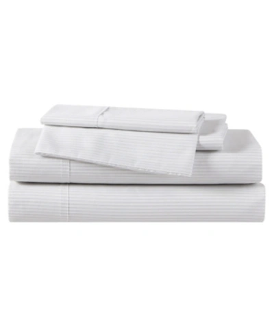Shop Kenneth Cole New York Breathe Easy Miranda Stripe 4-piece King Sheet Set Bedding In Gray