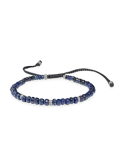Shop Jan Leslie Men's Sapphire & Sterling Silver Beaded Bracelet