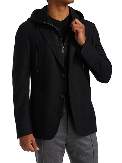 Shop Ermenegildo Zegna Trofeo Wool & Cashmere Jacket In Black