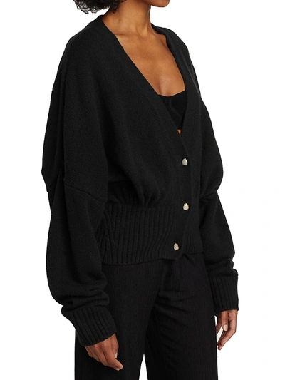 Shop Galvan Women's Luna Wool-blend Cardigan In Black