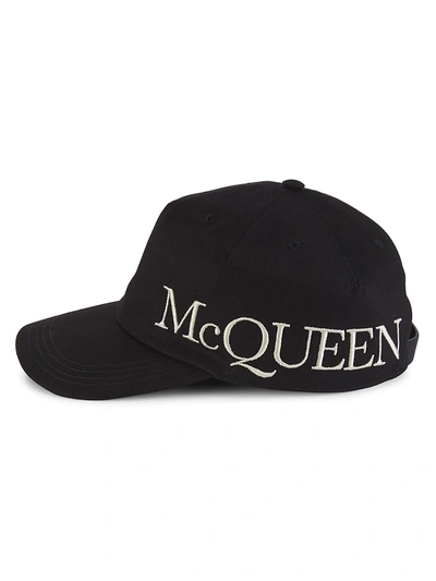 Shop Alexander Mcqueen Men's Oversized Logo Hat In Ivory Black