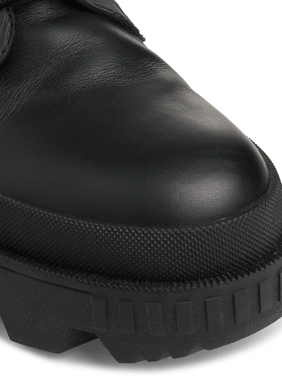 Shop Moncler Women's Carrine Leather Ankle Boots In Black
