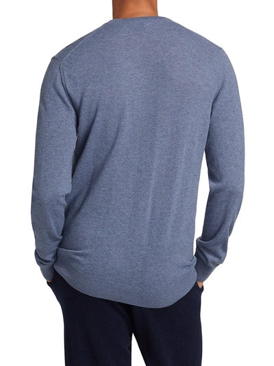 Shop Saks Fifth Avenue Collection V-neck Lightweight Cashmere Sweater In Medium Blue
