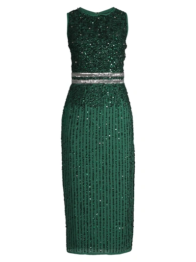 Shop Mac Duggal Women's Allover Sequin Sheath Dress In Deep Emerald
