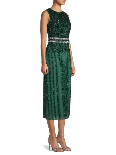 Shop Mac Duggal Women's Allover Sequin Sheath Dress In Deep Emerald