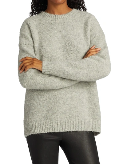 Shop Saks Fifth Avenue Collection Fuzzy Alpaca-blend Sweater In Pelican Grey