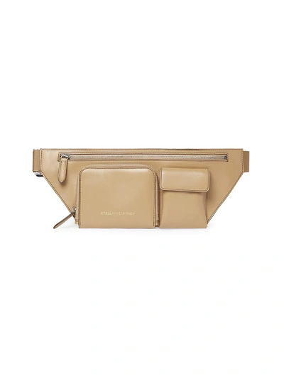 Shop Stella Mccartney Logo Belt Bag In Sand