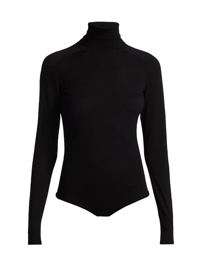 Shop Victoria Beckham Wool Bodysuit In Black