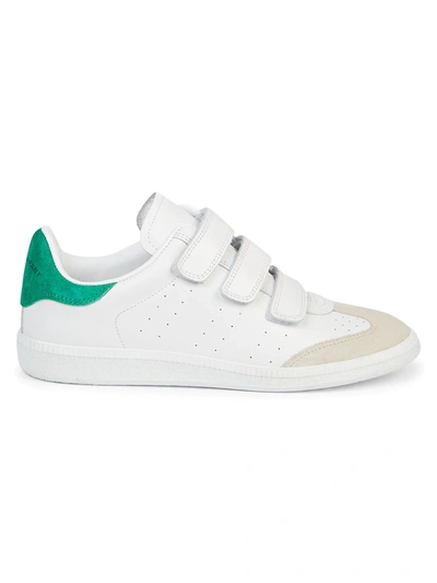 Shop Isabel Marant Grip-tape Leather Sneakers In Green