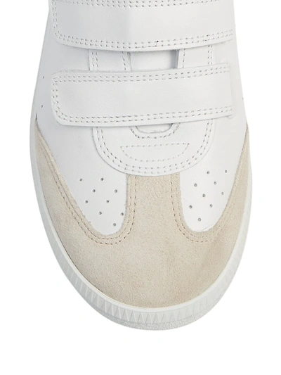Shop Isabel Marant Grip-tape Leather Sneakers In Red