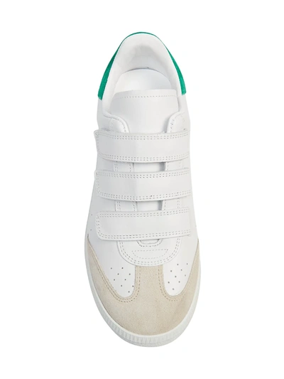 Shop Isabel Marant Grip-tape Leather Sneakers In Green