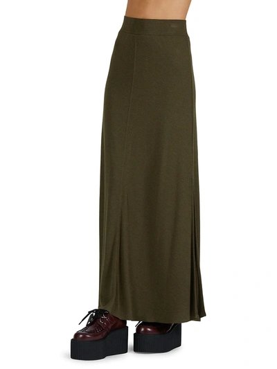 Shop Atm Anthony Thomas Melillo Jersey Maxi Skirt In Olive Heather