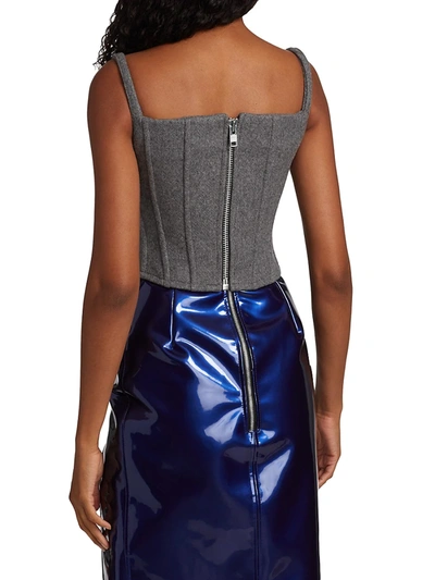 Laquan Smith Boiled Wool Bustier Top In Heather Grey