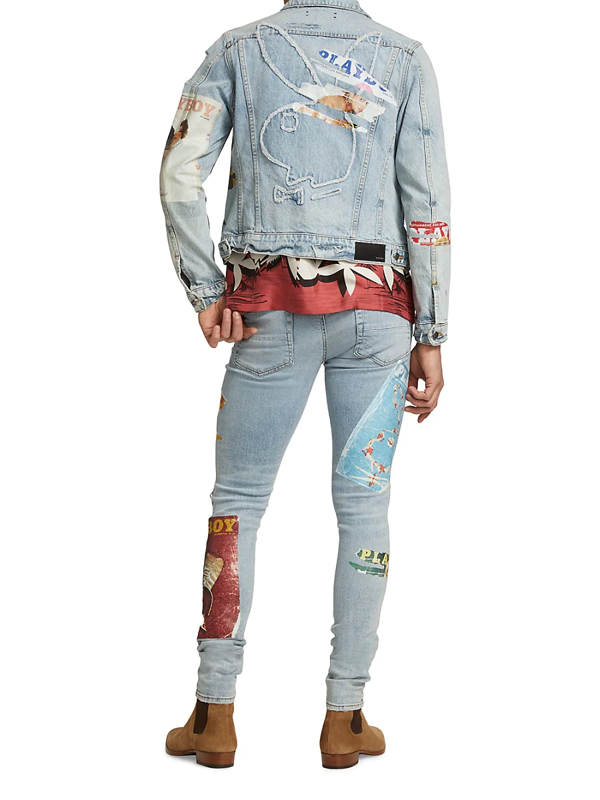 amiri jeans with patches