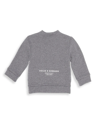 Shop Dolce & Gabbana Baby's Dripping Logo Crewneck Sweatshirt In Grey