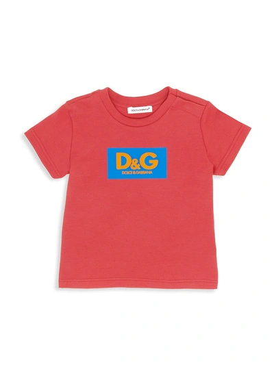 Shop Dolce & Gabbana Baby's Constrast Box Logo T-shirt In Color Block