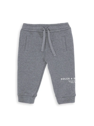 Shop Dolce & Gabbana Baby's Logo Cotton Sweatpants In Grey