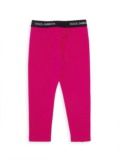 Shop Dolce & Gabbana Little Girl's & Girl's Cotton Brand Leggings In Pink