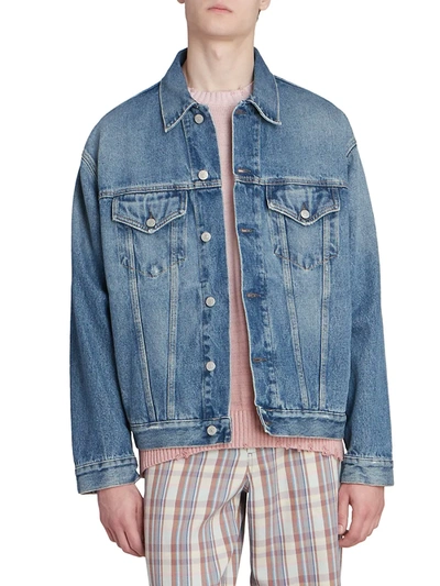 Shop Acne Studios Men's Robin Denim Jacket In Mid Blue