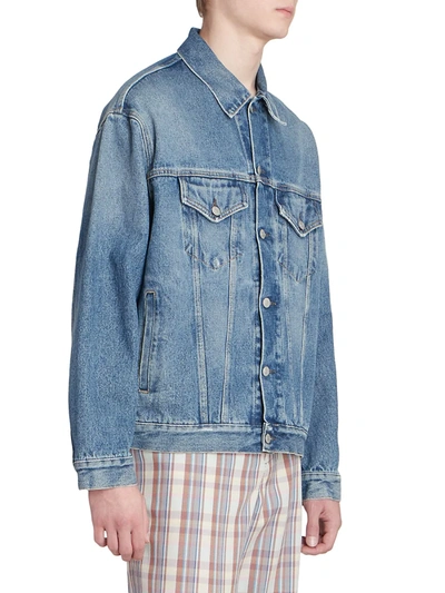 Shop Acne Studios Men's Robin Denim Jacket In Mid Blue