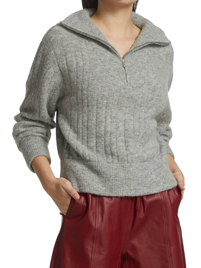 Shop Gestuz Alphagz Half-zip Sweater In Grey