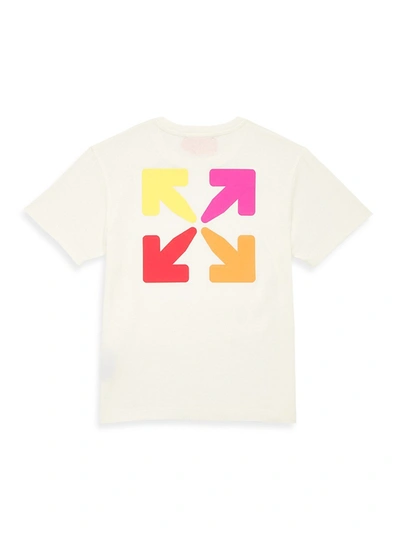 Shop Off-white Little Girl's & Girl's Rounded Logo Short Sleeve T-shirt In White Multi