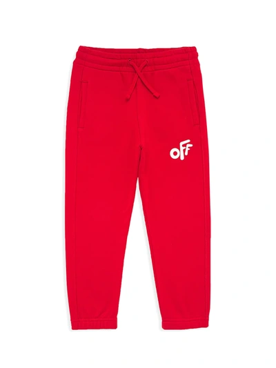 Shop Off-white Little Kid's & Kid's Rounded Logo Sweatpants In Red White