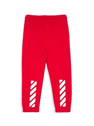 Shop Off-white Little Kid's & Kid's Rounded Logo Sweatpants In Red White