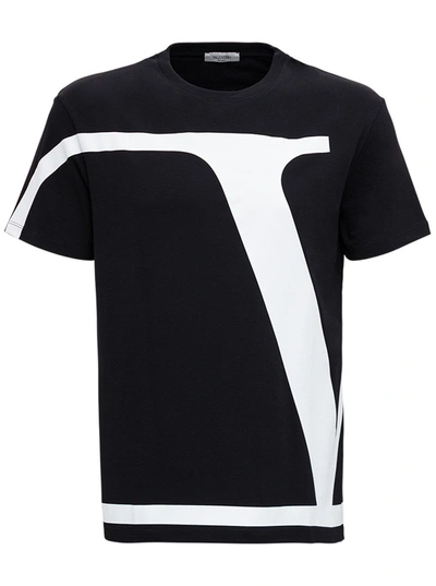 Cotton T-shirt With Logo Print In Black