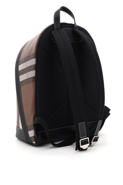 Shop Burberry Jett Tartan Backpack In Brown,white,black