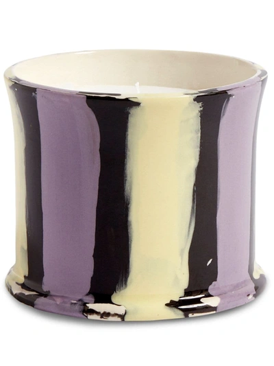 Shop Hay Stripe Fig Leaf Scented Candle (300g) In Violett