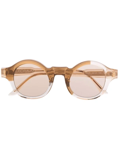 Shop Kuboraum L4 Round-frame Sunglasses In Nude