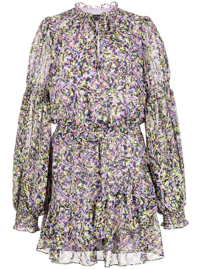Shop Ted Baker Floral-print Tiered Mini Dress In Violett