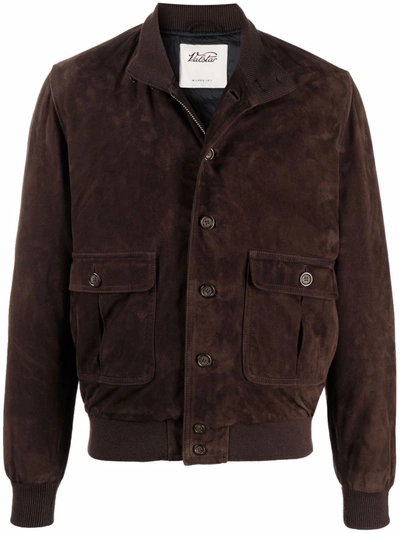 Shop Valstar Buttoned Leather Jacket In Braun