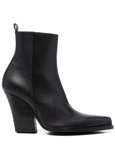 Shop Magda Butrym Pointed Leather Boots In Schwarz
