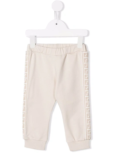 Shop Fendi Ff-band Track Pants In 中性色