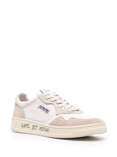 Shop Autry "game Set Match" Leather Sneakers In White