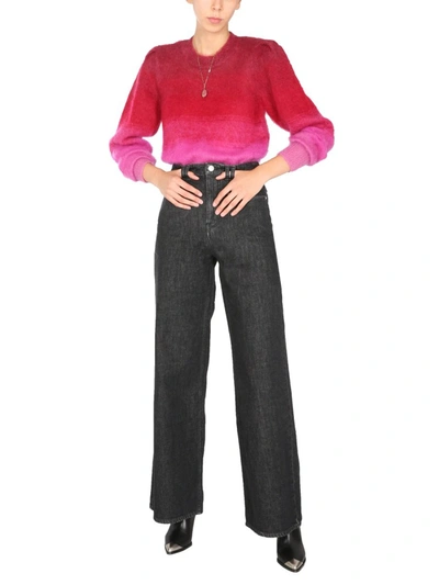 Isabel Marant Étoile Deniza Ombré Mohair And Wool-blend Sweater In Fuchsia