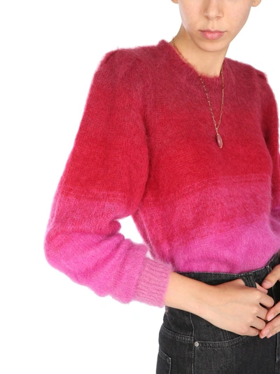 Isabel Marant Étoile Deniza Ombré Mohair And Wool-blend Sweater In Fuchsia