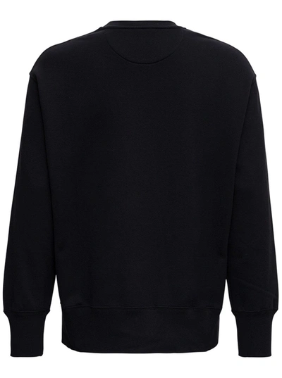 Shop Valentino Black Cotton Sweatshirt With Logo Print