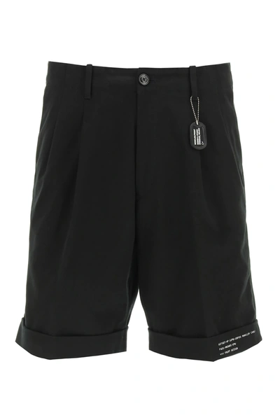 Shop Moncler Cotton Twill Bermuda Shorts In Black